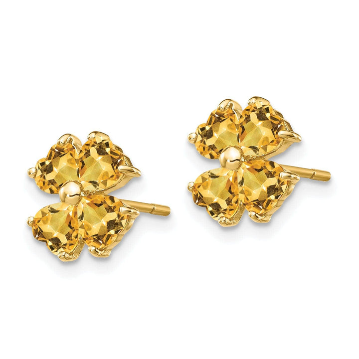 Lovely Rita's Earrings 14k Yellow Gold Citrine Flower Post Earrings