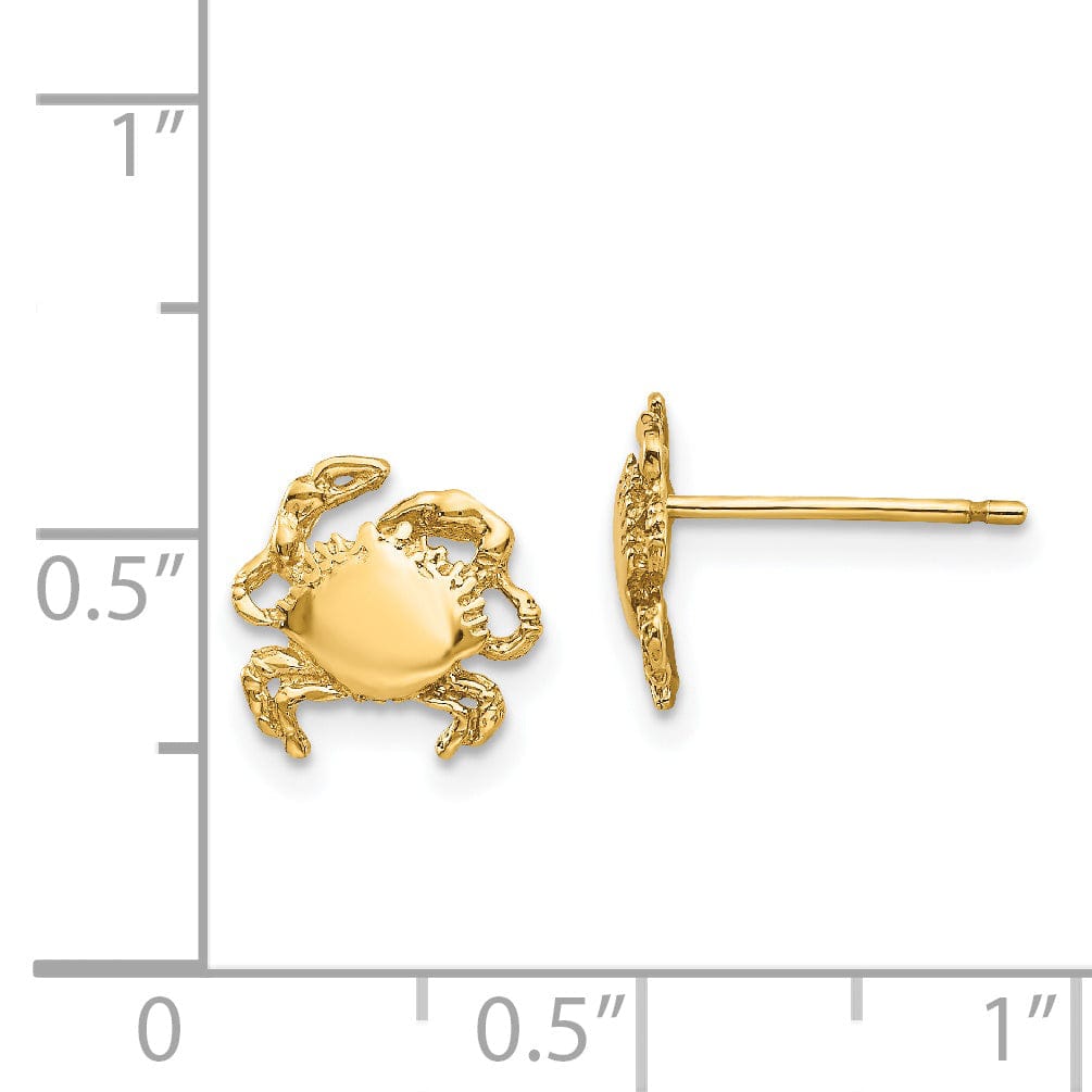 Lovely Rita's Earrings 14k Yellow Gold Crab Earrings