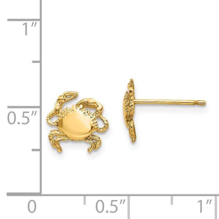 Lovely Rita's Earrings 14k Yellow Gold Crab Earrings