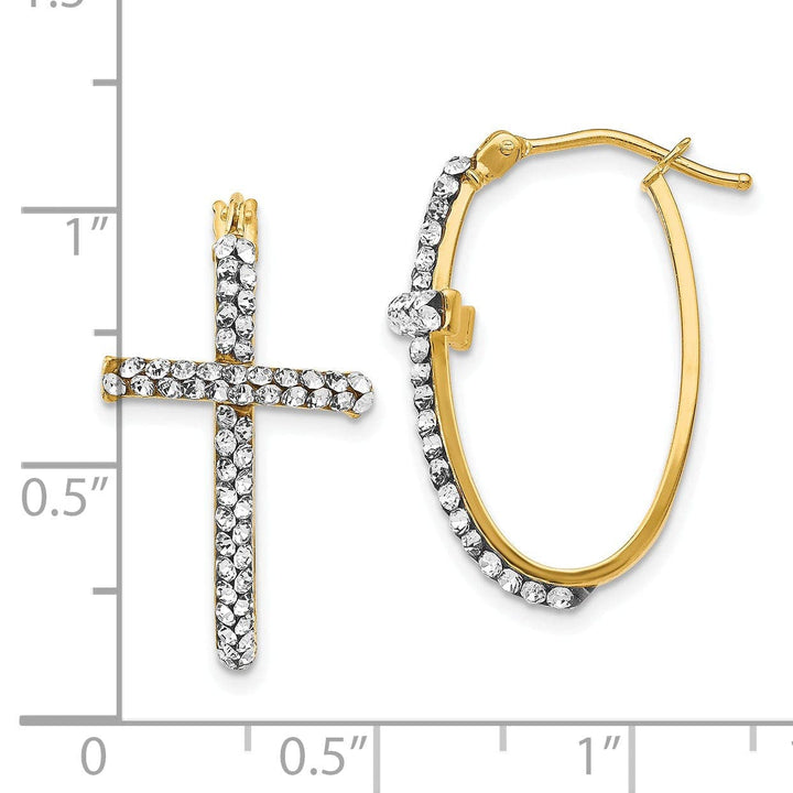 Lovely Rita's Earrings 14k Yellow Gold Crystals Swarovski Cross Earrings