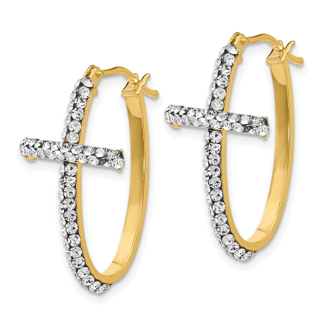 Lovely Rita's Earrings 14k Yellow Gold Crystals Swarovski Cross Earrings