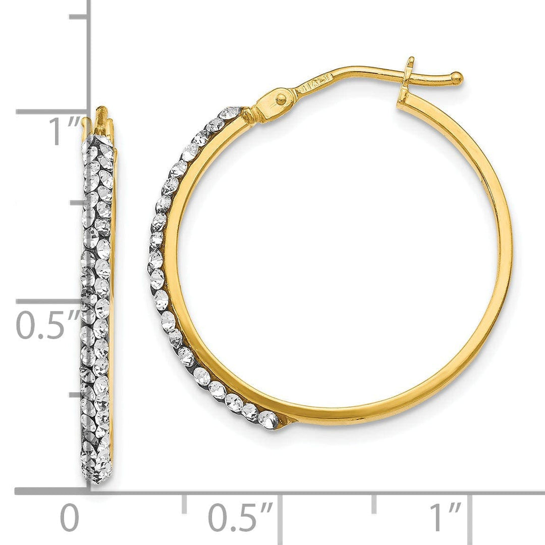 Lovely Rita's Earrings 14k Yellow Gold Crystals Swarovski Hoop Earring