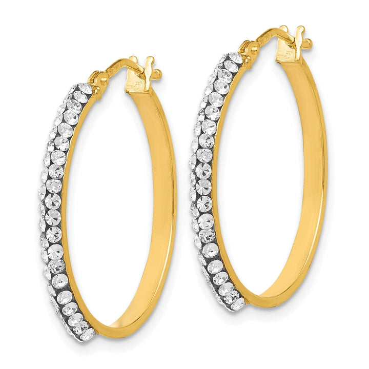 Lovely Rita's Earrings 14k Yellow Gold Crystals Swarovski Hoop Earring