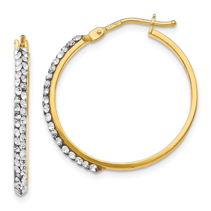 Lovely Rita's Earrings 14k Yellow Gold Crystals Swarovski Hoop Earring