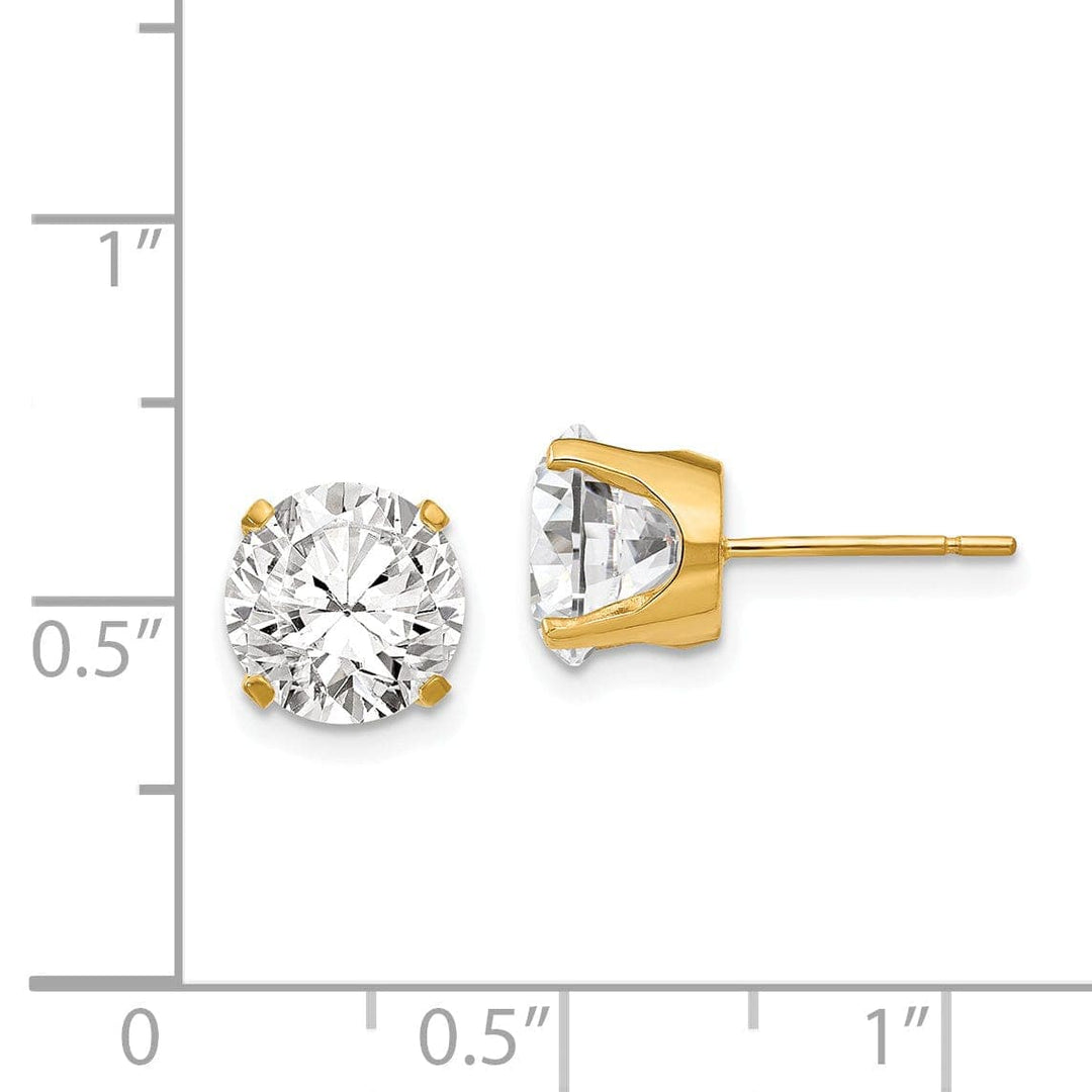 Lovely Rita's Earrings 14k Yellow Gold Cubic Zirconia Stud Earrings