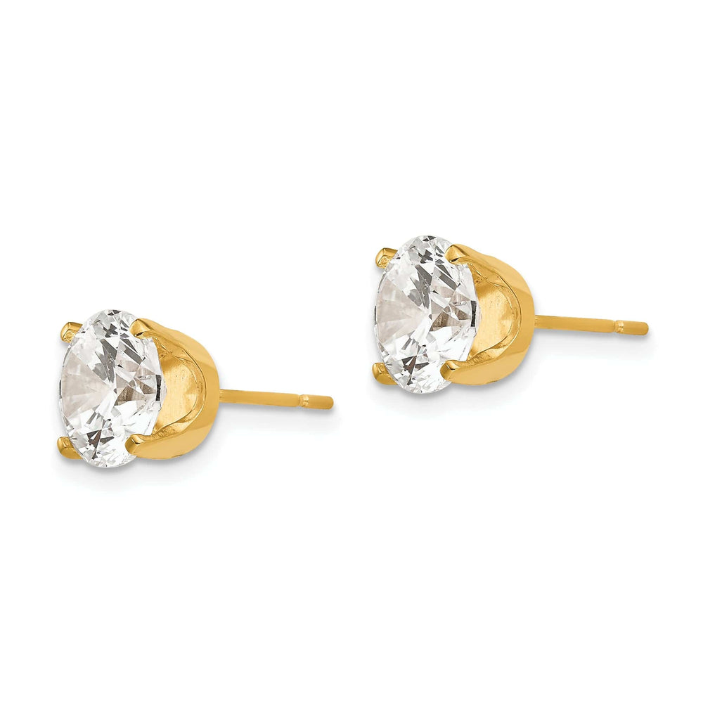 Lovely Rita's Earrings 14k Yellow Gold Cubic Zirconia Stud Earrings