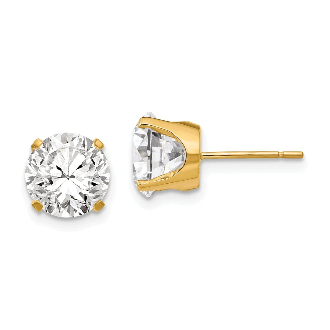 Lovely Rita's Earrings 14k Yellow Gold Cubic Zirconia Stud Earrings