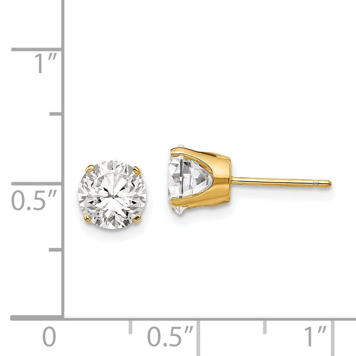 Lovely Rita's Earrings 14k Yellow Gold Cubic Zirconia Stud Earrings