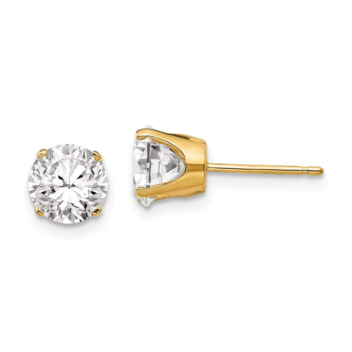 Lovely Rita's Earrings 14k Yellow Gold Cubic Zirconia Stud Earrings