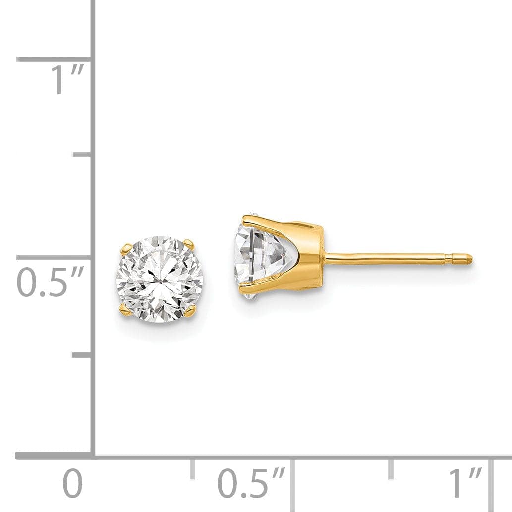 Lovely Rita's Earrings 14k Yellow Gold Cubic Zirconia Stud Earrings