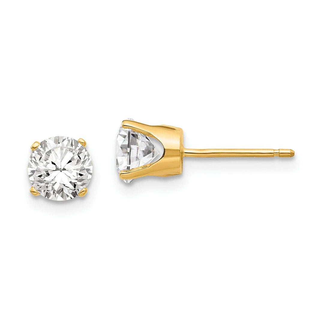 Lovely Rita's Earrings 14k Yellow Gold Cubic Zirconia Stud Earrings