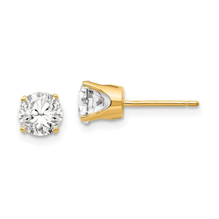 Lovely Rita's Earrings 14k Yellow Gold Cubic Zirconia Stud Earrings