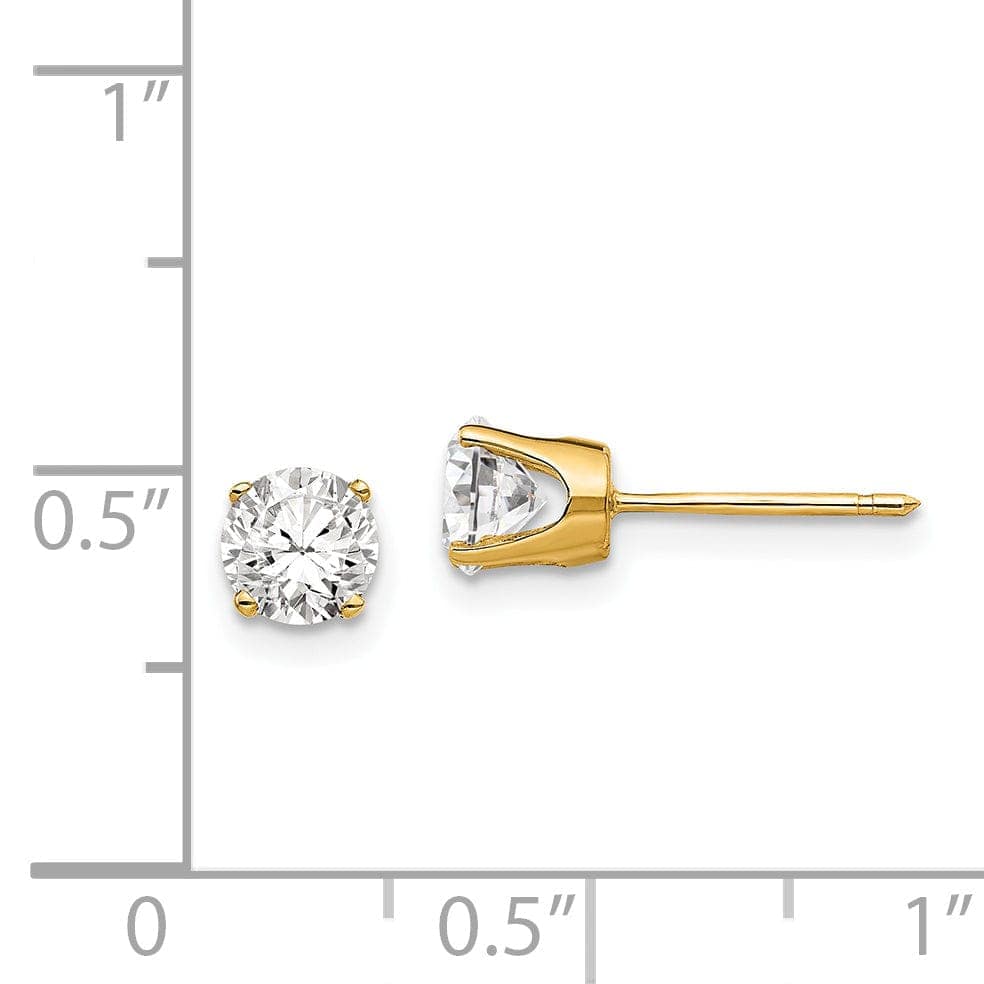 Lovely Rita's Earrings 14k Yellow Gold Cubic Zirconia Stud Earrings