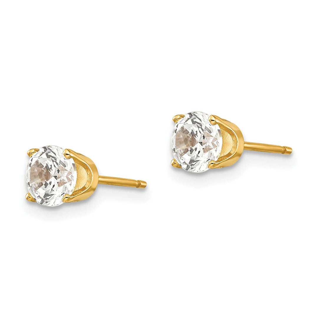 Lovely Rita's Earrings 14k Yellow Gold Cubic Zirconia Stud Earrings
