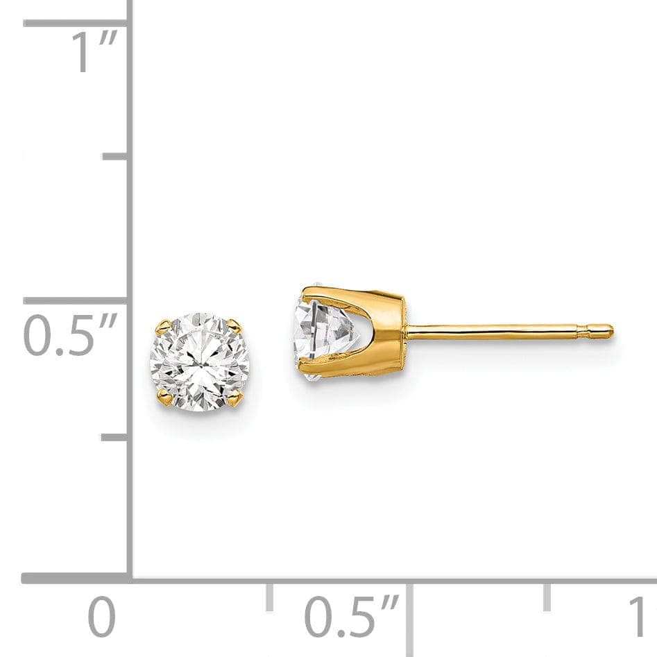 Lovely Rita's Earrings 14k Yellow Gold Cubic Zirconia Stud Earrings