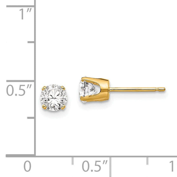 Lovely Rita's Earrings 14k Yellow Gold Cubic Zirconia Stud Earrings