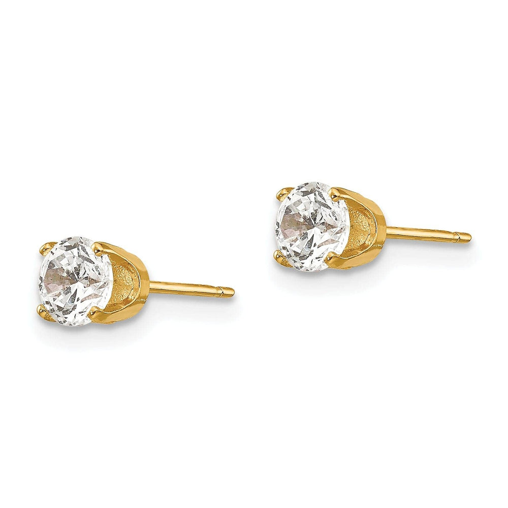 Lovely Rita's Earrings 14k Yellow Gold Cubic Zirconia Stud Earrings
