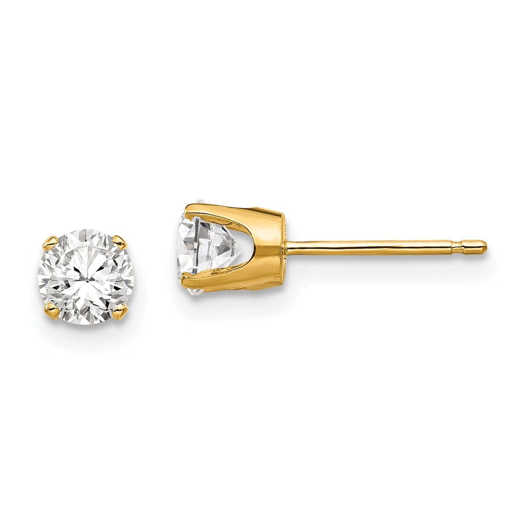 Lovely Rita's Earrings 14k Yellow Gold Cubic Zirconia Stud Earrings