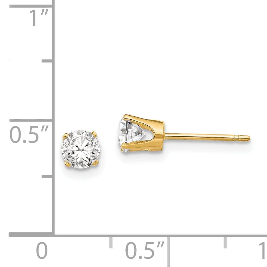 Lovely Rita's Earrings 14k Yellow Gold Cubic Zirconia Stud Earrings
