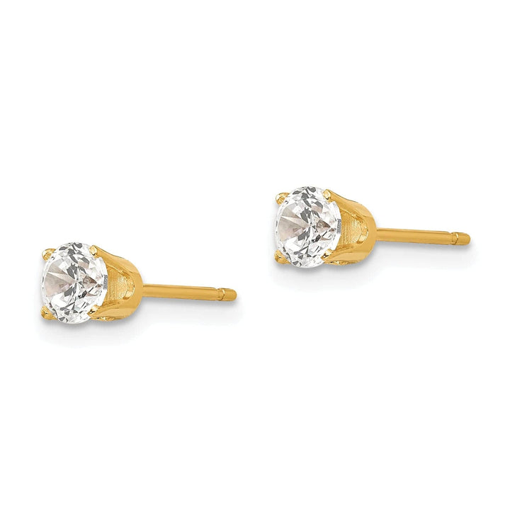 Lovely Rita's Earrings 14k Yellow Gold Cubic Zirconia Stud Earrings