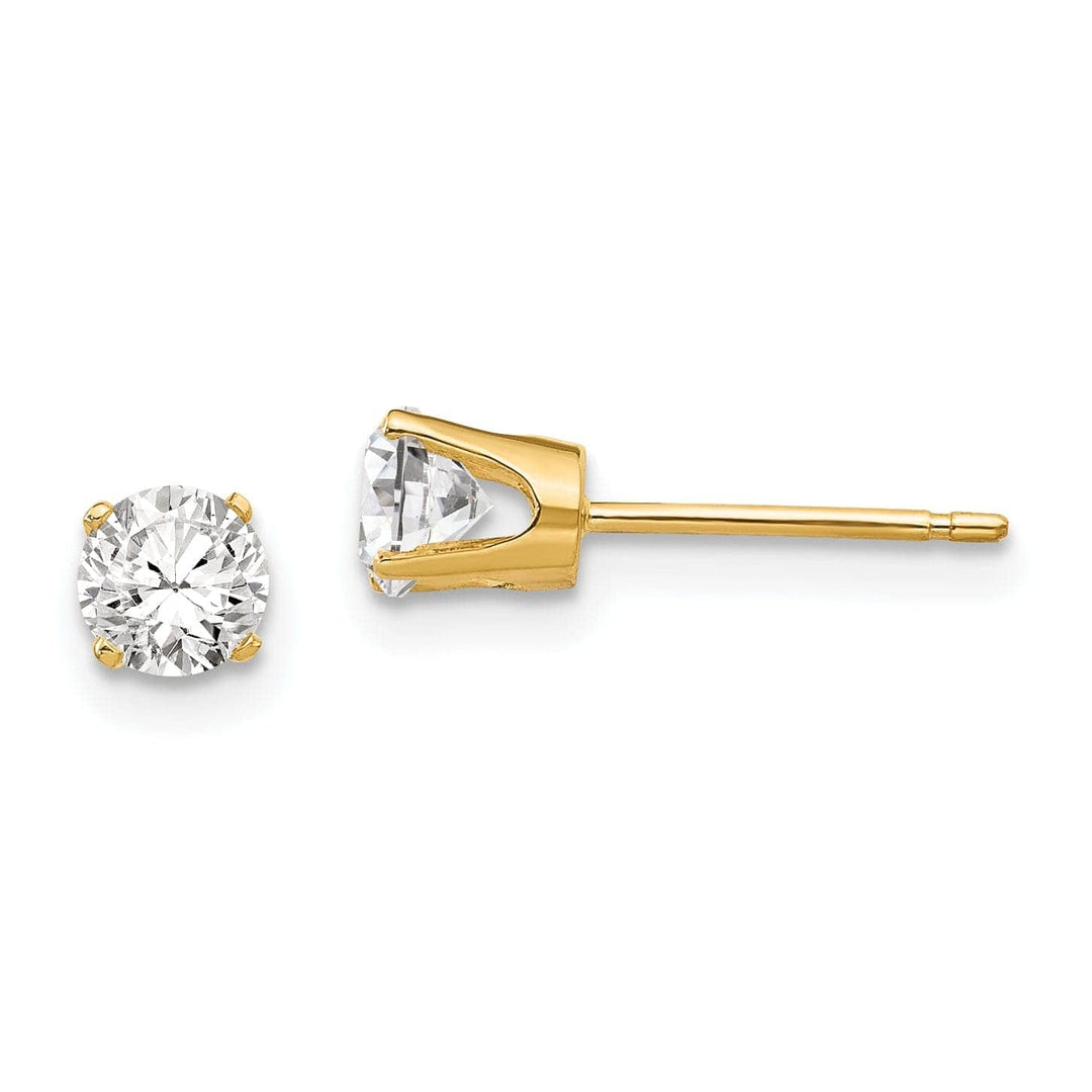 Lovely Rita's Earrings 14k Yellow Gold Cubic Zirconia Stud Earrings