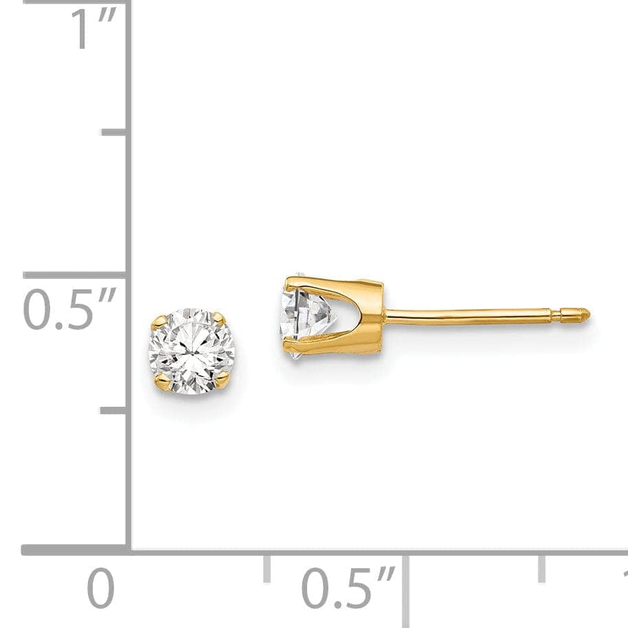 Lovely Rita's Earrings 14k Yellow Gold Cubic Zirconia Stud Earrings