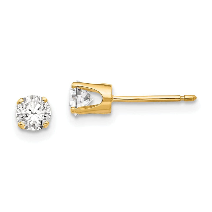 Lovely Rita's Earrings 14k Yellow Gold Cubic Zirconia Stud Earrings