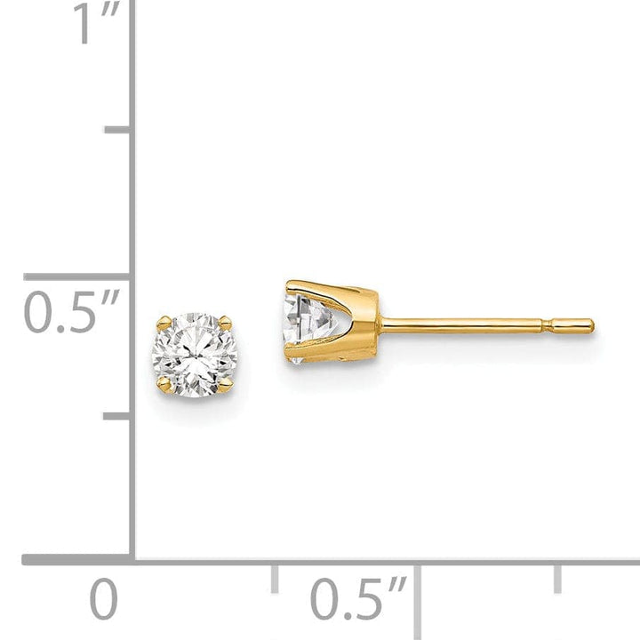 Lovely Rita's Earrings 14k Yellow Gold Cubic Zirconia Stud Earrings