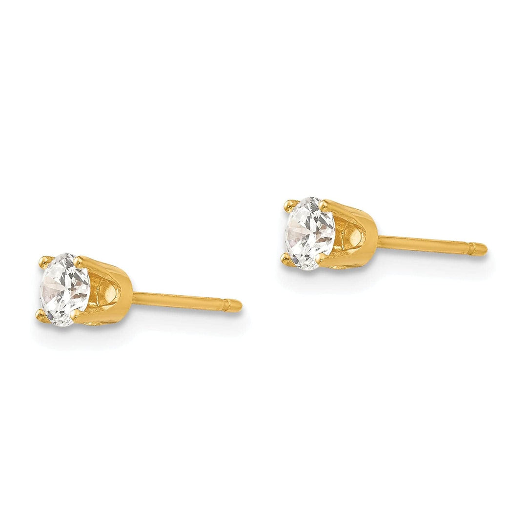 Lovely Rita's Earrings 14k Yellow Gold Cubic Zirconia Stud Earrings