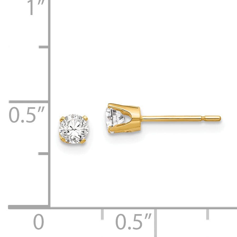 Lovely Rita's Earrings 14k Yellow Gold Cubic Zirconia Stud Earrings