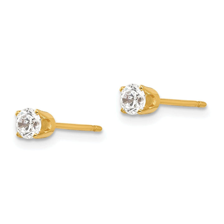 Lovely Rita's Earrings 14k Yellow Gold Cubic Zirconia Stud Earrings