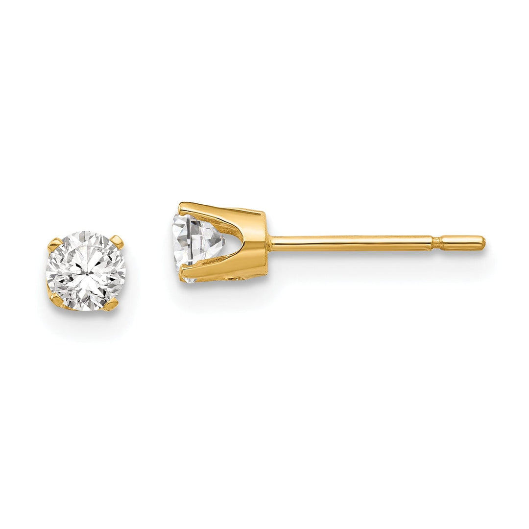 Lovely Rita's Earrings 14k Yellow Gold Cubic Zirconia Stud Earrings