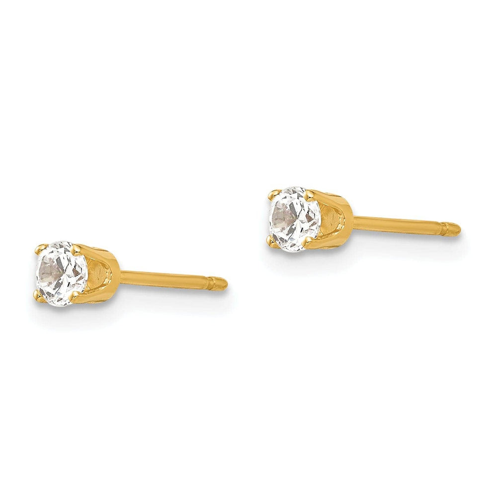 Lovely Rita's Earrings 14k Yellow Gold Cubic Zirconia Stud Earrings