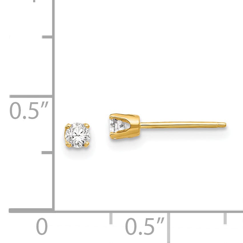 Lovely Rita's Earrings 14k Yellow Gold Cubic Zirconia Stud Earrings