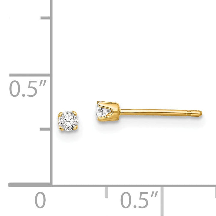 Lovely Rita's Earrings 14k Yellow Gold Cubic Zirconia Stud Earrings