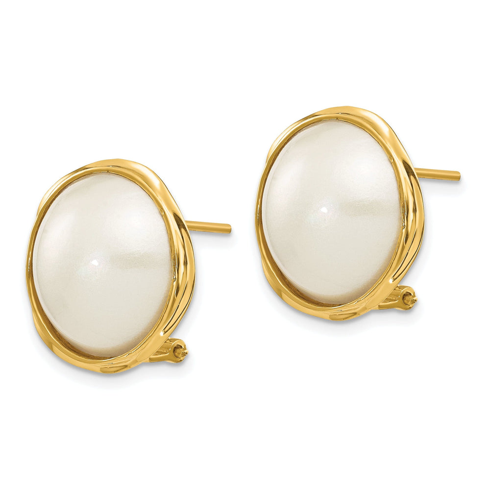 Lovely Rita's Earrings 14k Yellow Gold Cultured Mabe Pearl Earrings