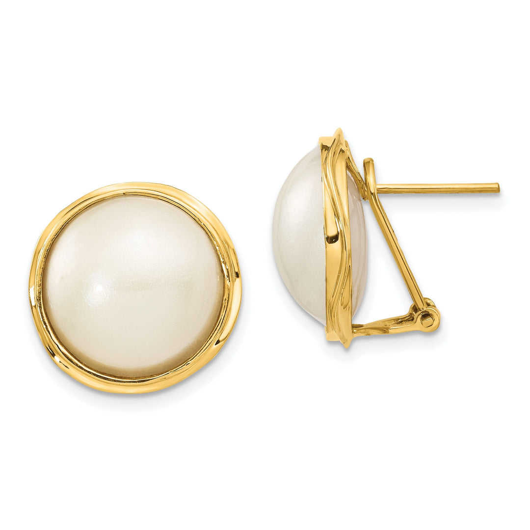 Lovely Rita's Earrings 14k Yellow Gold Cultured Mabe Pearl Earrings