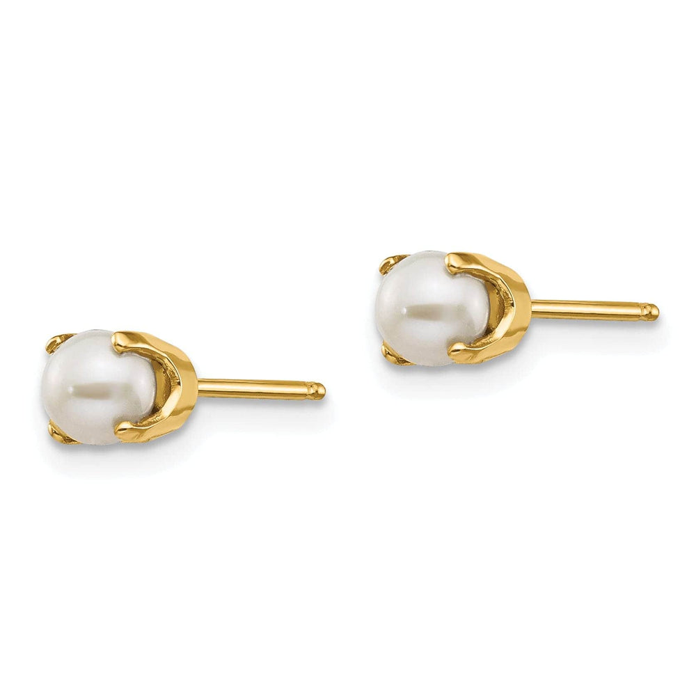 Lovely Rita's Earrings 14k Yellow Gold Cultured Pearl Birthstone Earrings