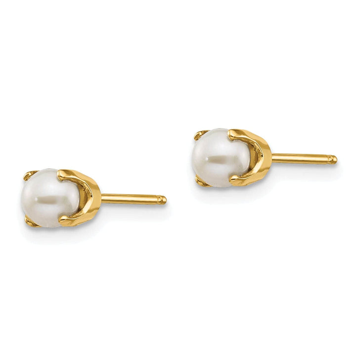 Lovely Rita's Earrings 14k Yellow Gold Cultured Pearl Birthstone Earrings