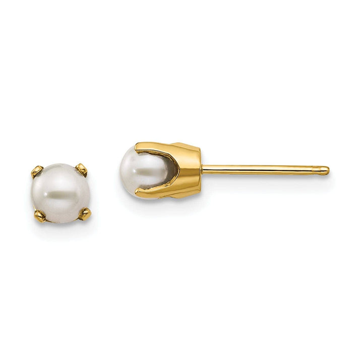 Lovely Rita's Earrings 14k Yellow Gold Cultured Pearl Birthstone Earrings