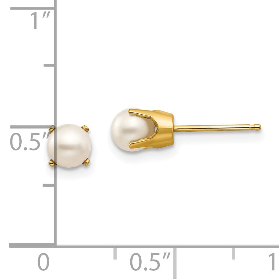 Lovely Rita's Earrings 14k Yellow Gold Cultured Pearl Birthstone Earrings