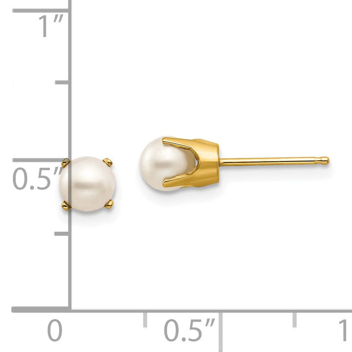 Lovely Rita's Earrings 14k Yellow Gold Cultured Pearl Birthstone Earrings