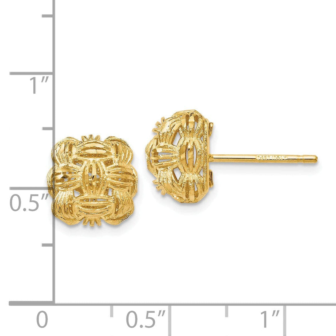 Lovely Rita's Earrings 14k Yellow Gold D.C Basketweave Post Earrings