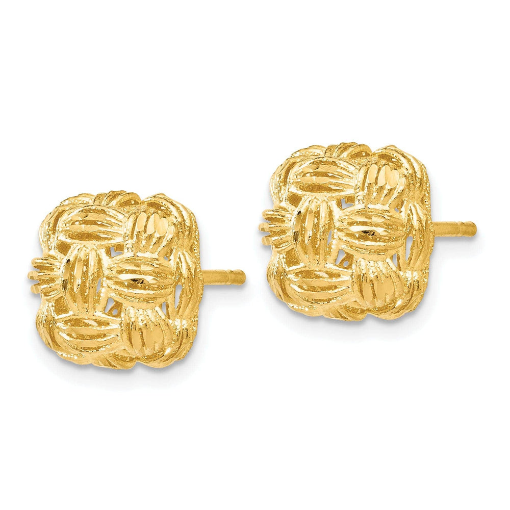 Lovely Rita's Earrings 14k Yellow Gold D.C Basketweave Post Earrings