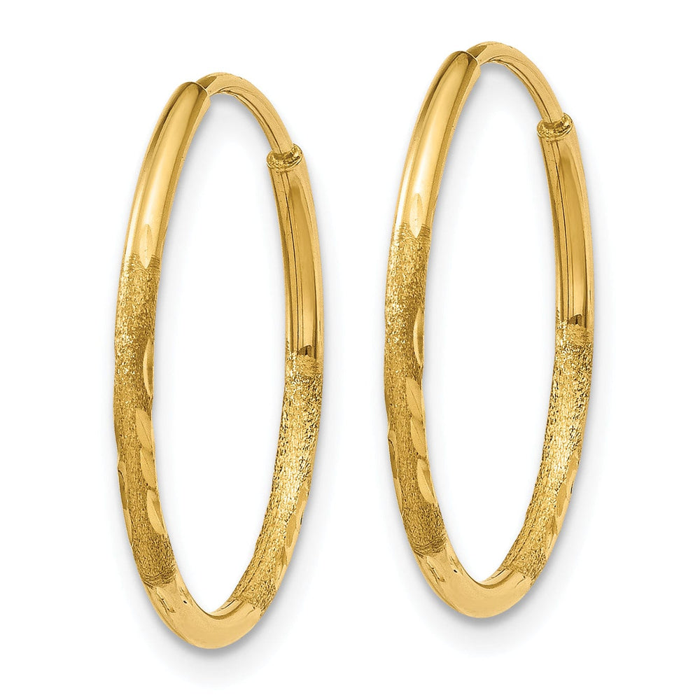 Lovely Rita's Earrings 14k Yellow Gold D.C Endless Hoops 1.25mm x 17mm