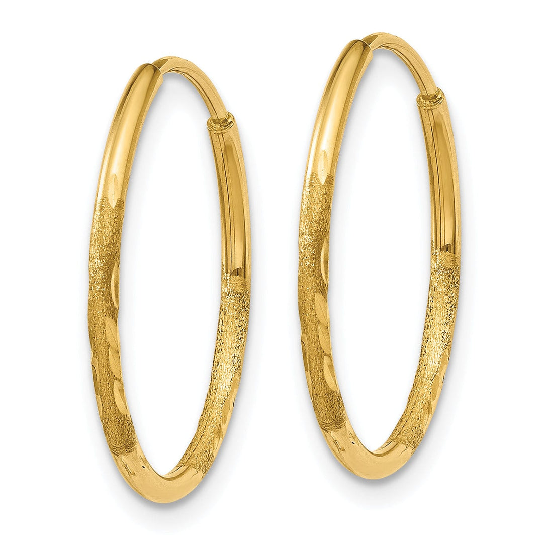 Lovely Rita's Earrings 14k Yellow Gold D.C Endless Hoops 1.25mm x 17mm