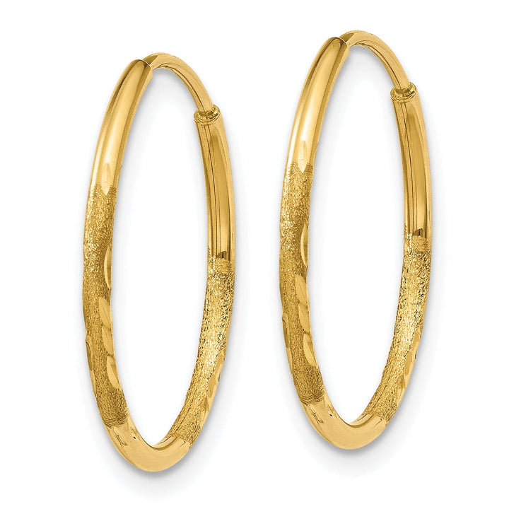 Lovely Rita's Earrings 14k Yellow Gold D.C Endless Hoops 1.25mm x 17mm