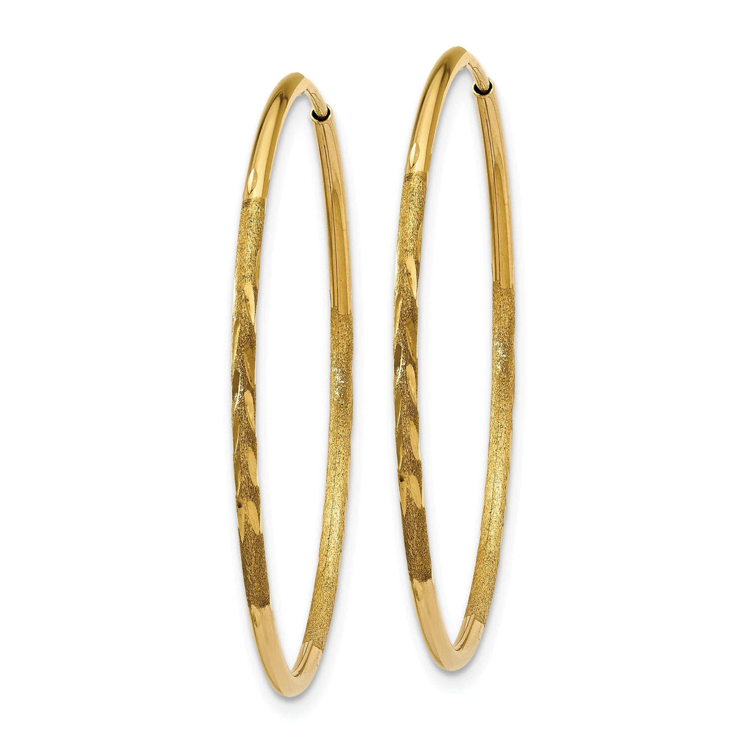 Lovely Rita's Earrings 14k Yellow Gold D.C Endless Hoops 1.25mm x 17mm