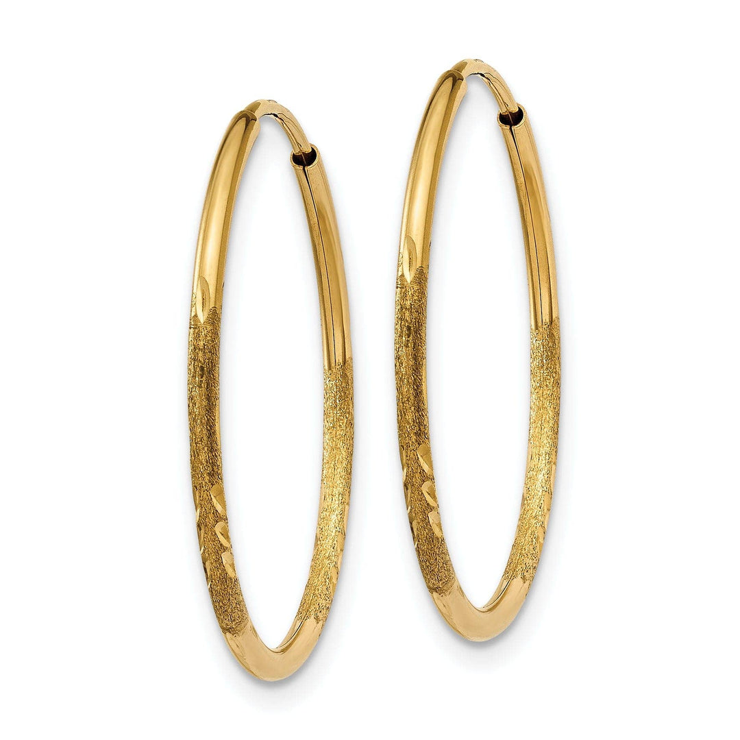 Lovely Rita's Earrings 14k Yellow Gold D.C Endless Hoops 1.25mm x 21mm
