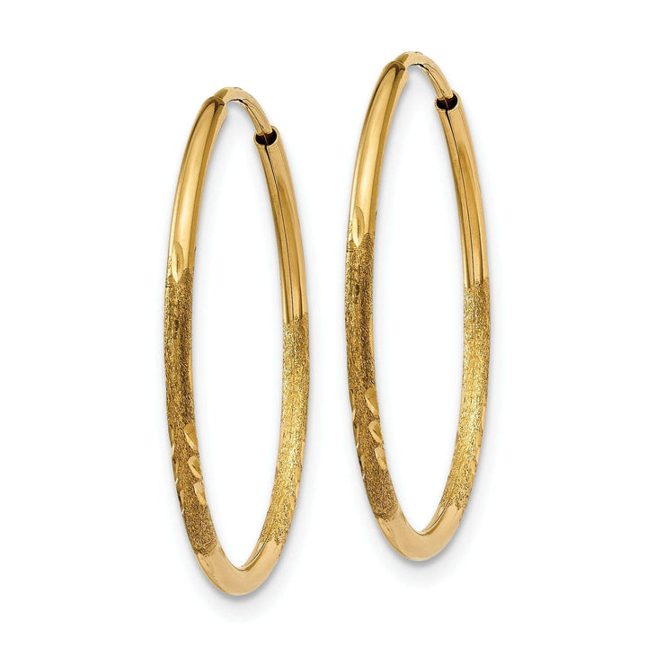 Lovely Rita's Earrings 14k Yellow Gold D.C Endless Hoops 1.25mm x 21mm